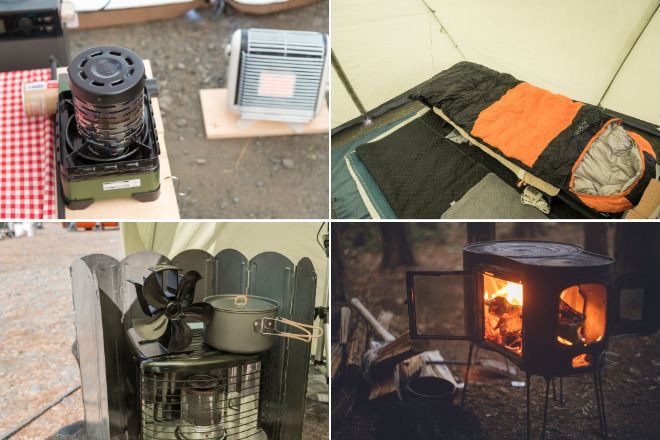 冬キャンプの防寒装備例