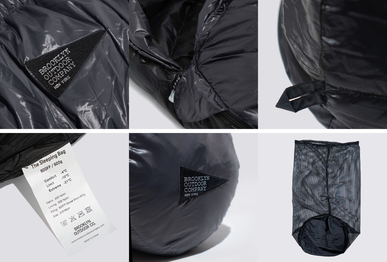 800FPグースダウンシュラフの各部