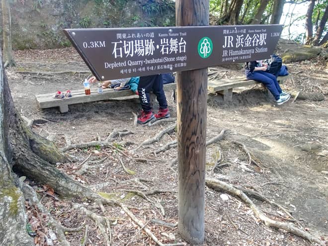 切通し跡・観音洞窟・岩舞台 → 関東ふれあいの道 → 駐車場