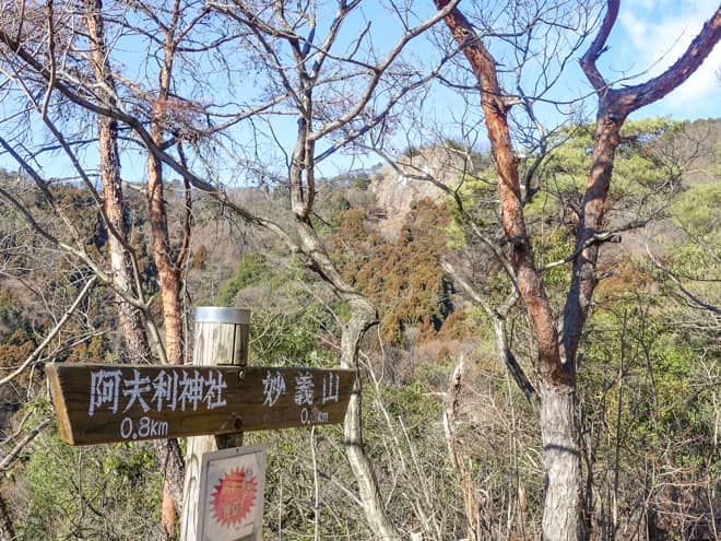 100メートル程進むと立派な標識に到着します