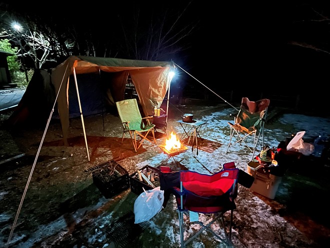ふくろうの森キャンプ場で冬キャンプ