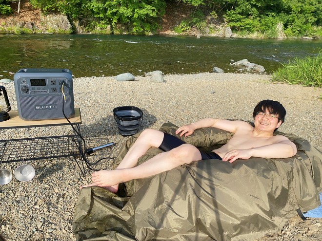 キャンプしながら自作露天風呂に入る夢