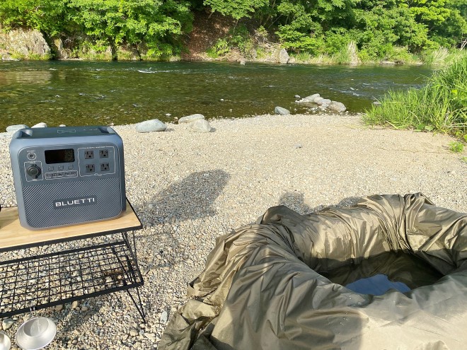 ポータブル電源AC180と自作の露天風呂