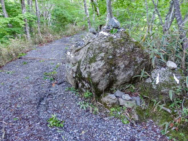 石割神社までは景色の無い樹林帯歩きです