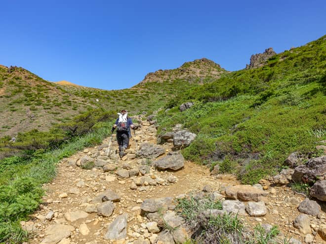 峰の辻→沼の平（爆裂火口）