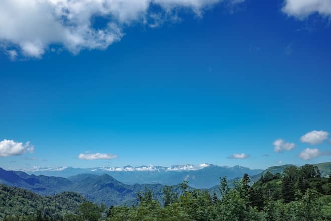 アルプス展望台からは北アルプスの雄大な山容