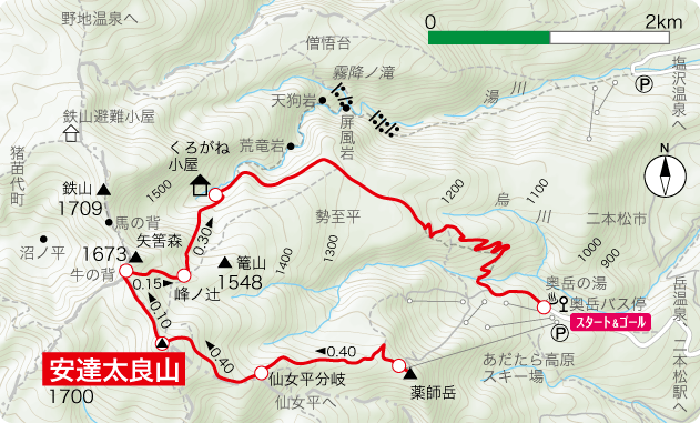 安達太良山の登山コース