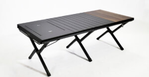 ラーテルワークスの異素材テーブル「WOOD PANEL TABLE」に120cmモデルが新登場