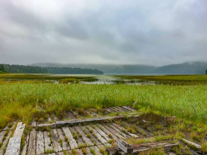 沼尻には無料の休憩所とトイレがあります