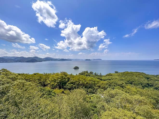 笠山は夕日の名所で