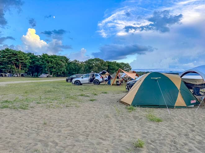 車乗り入れ可能な広大なフリーサイト