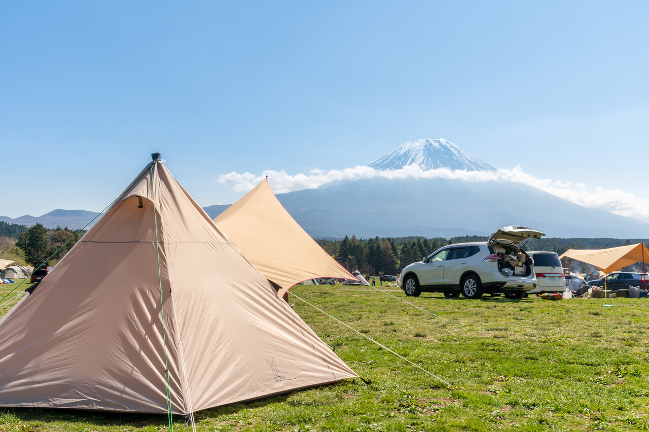 富士山とオートキャンプ場