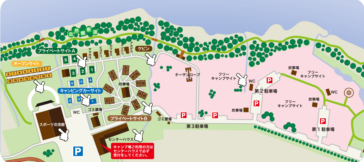 洞爺水辺の里 財田キャンプ場のマップ