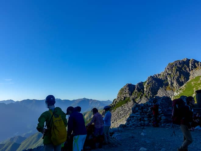 一ノ越山荘からは槍ヶ岳をはじめとした