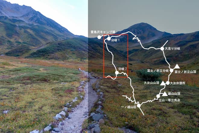 分岐1→分岐2