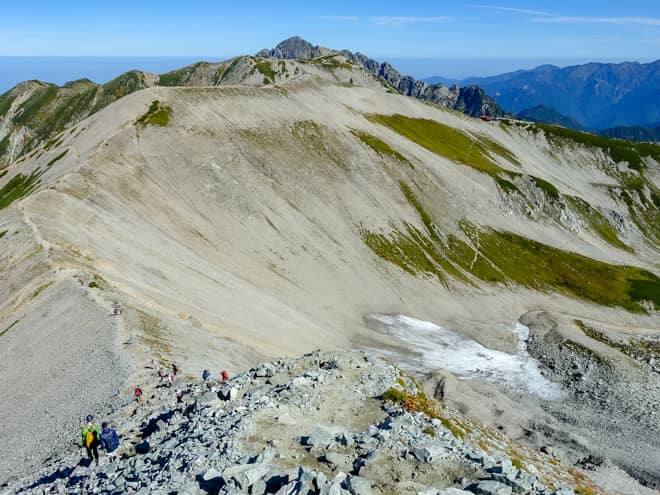 右手に見える氷河は「内蔵助(くらのすけ)氷河」