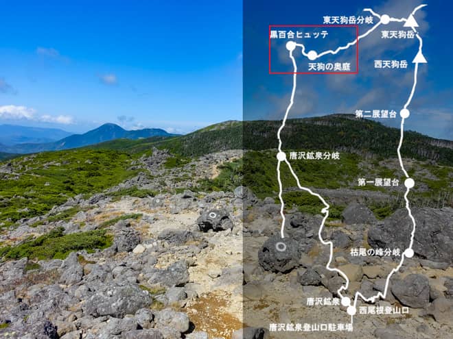 天狗の奥庭→黒百合ヒュッテ