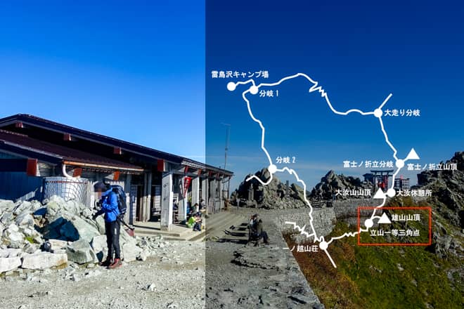 立山一等三角点→雄山山頂