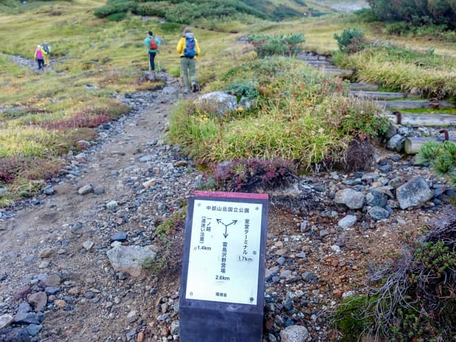 絶景に見とれながら進んでいくと分岐に到着です