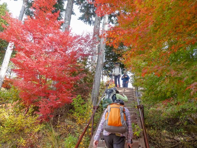 富士山遥拝所まで戻ると、右手に階段があるので