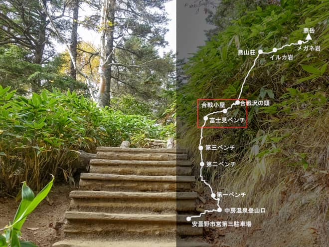 富士見ベンチ→合戦小屋