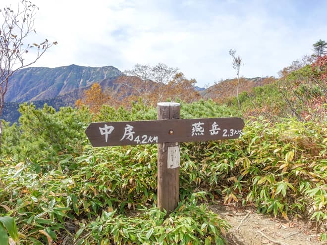 尚、登山道にある標識では山頂までの距離