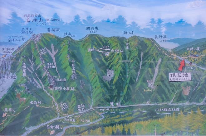 「金峰山」登山コース