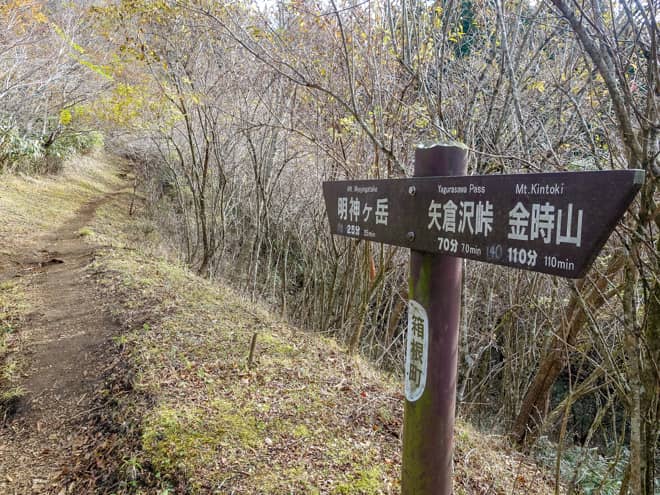 標識が見えてきたら登り返しが待ち受けています