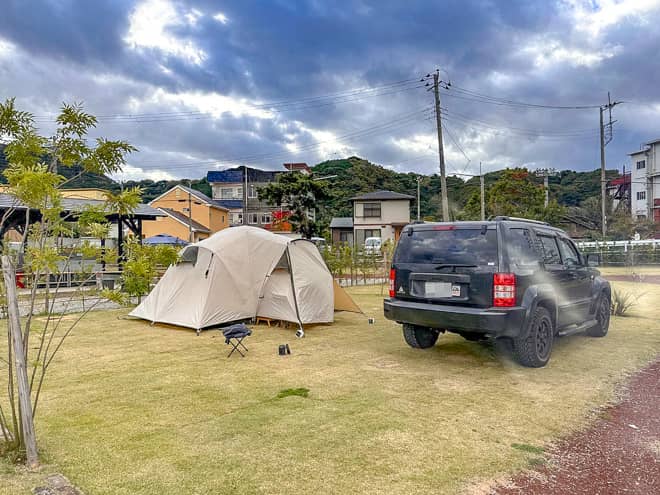 車乗り入れ可能な広大な区画サイトマリンベース西伊豆