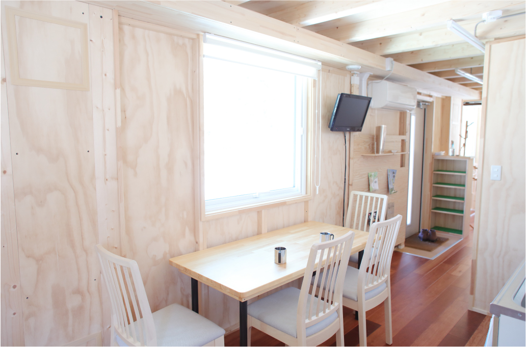 ピンネシリヴィレッジファームパーク キャンピングボックスの内部