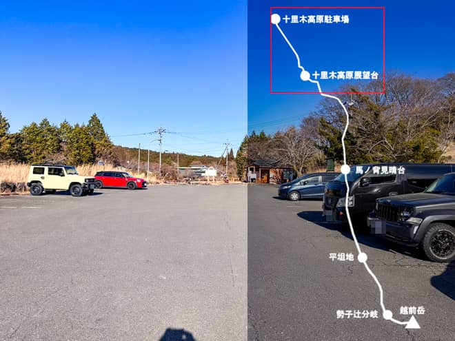十里木高原駐車場→十里木高原展望台