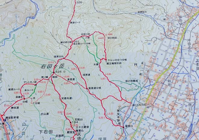 「右田ヶ岳」登山コース