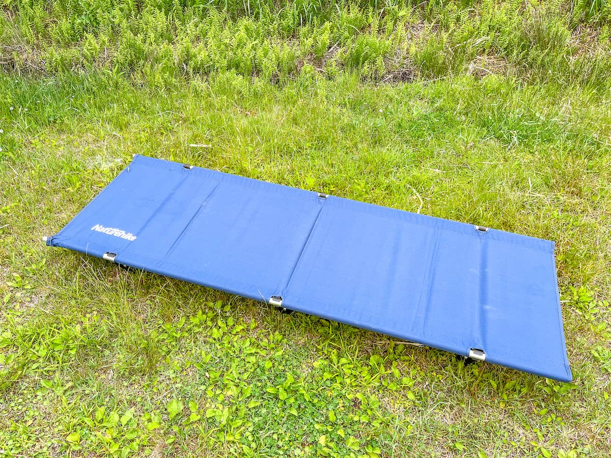 ネイチャーハイクのキャンピングコットレビュー！！耐荷重150kgでハイ 