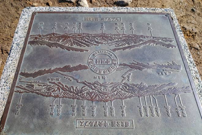 山頂には方位盤があり、どの