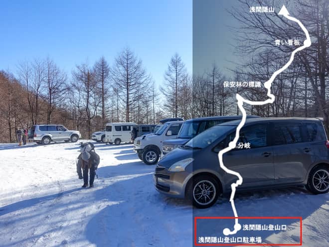 浅間隠山登山口駐車場→浅間隠山登山口