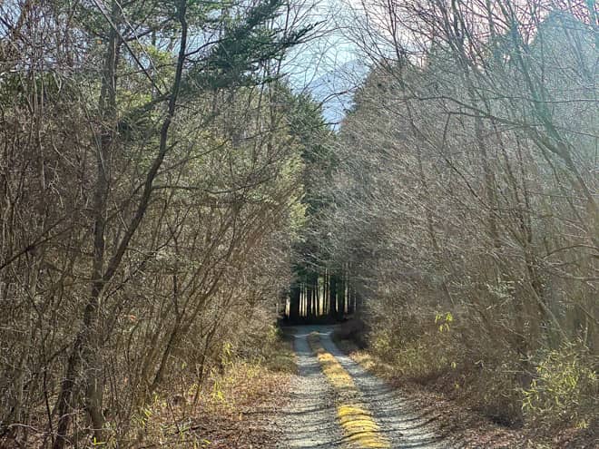 車のすれ違いが困難なダート道