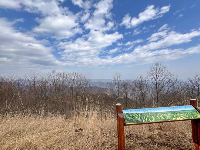 ウッドデッキで整備された展望スポットには