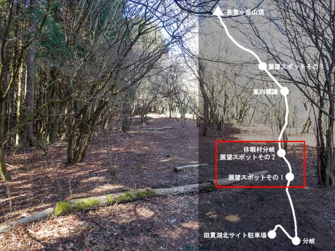 展望スポットその1→休暇村分岐・展望スポットその2