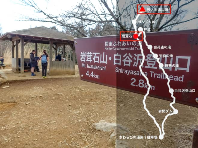 棒ノ折山山頂→岩茸石