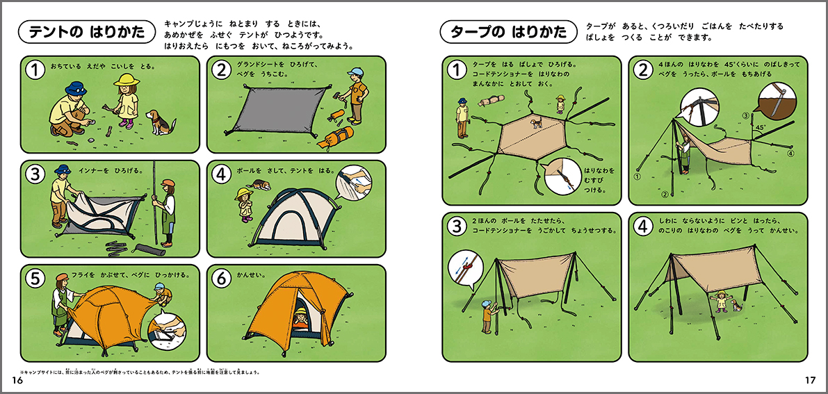 親子でキャンプの勉強はどう？イラストで分かりやすい『キャンプのずかん』が学研から登場