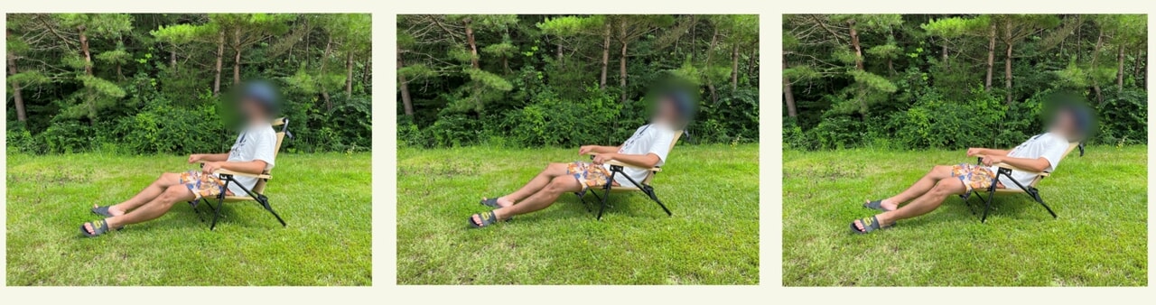 ogawaリクライニングローチェアの切り替えイメージ