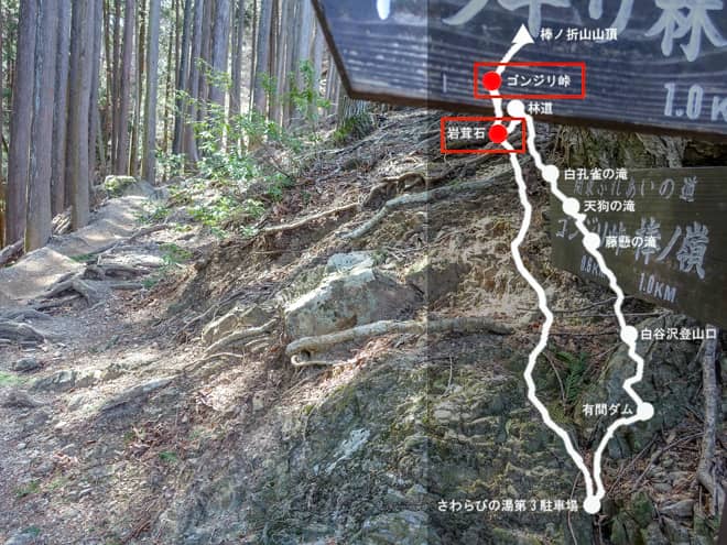 岩茸石→ゴンジリ峠