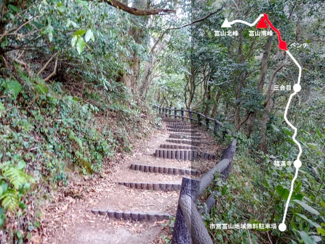 ベンチ→富山南峰