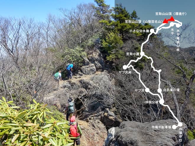 笠取山山頂（山梨百名山）→笠取山山頂（環境庁）