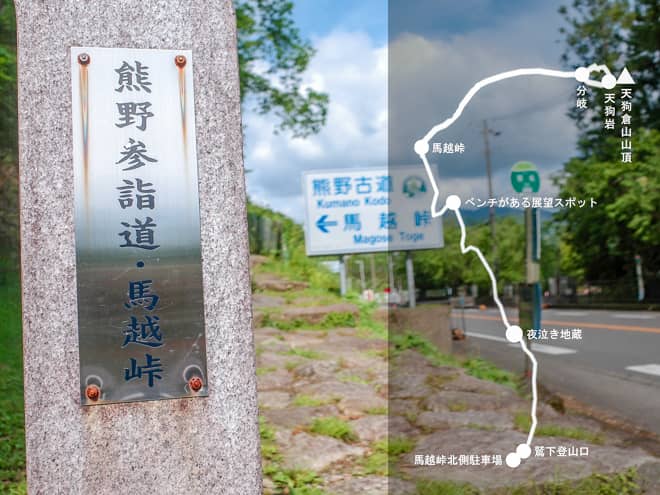 馬越公園登山口から登頂するほうが距離は短いのですが