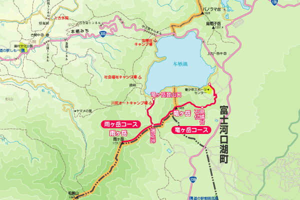 竜ヶ岳ルートマップ