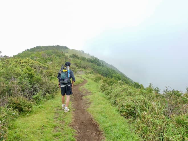 曇りの日に山に登るとこんな感じです