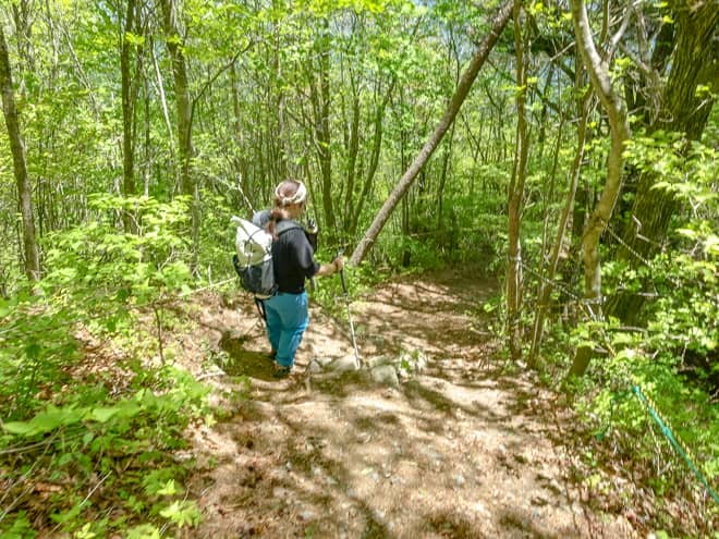 かっとりコースは登山道の両脇にロープが張られているので