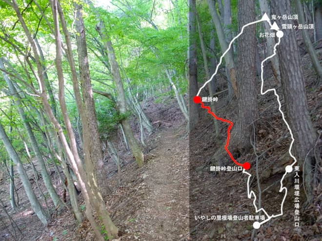 鍵掛峠登山口→鍵掛峠