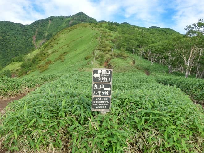 登ってきた先には、丸山や赤薙山といった雄大な山々